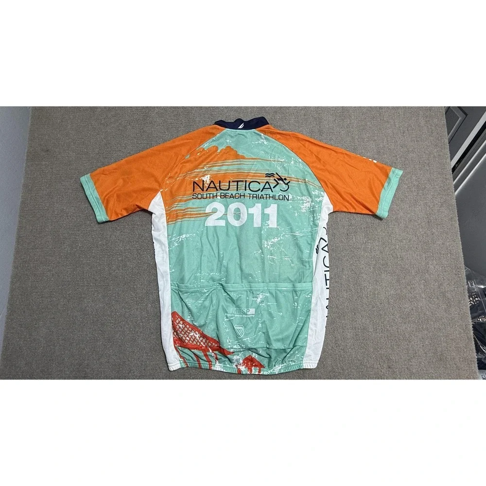K-Swiss Cycling Jersey Mens XL Multicolor Nautica South Beach Tri 2011 Triathlon